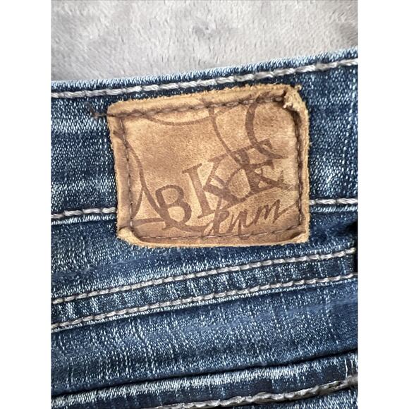 BKE Jeans Womens 31 Blue Sabrina Bootcut Denim Flap Pockets Thick Stitch Bling - Picture 5 of 16